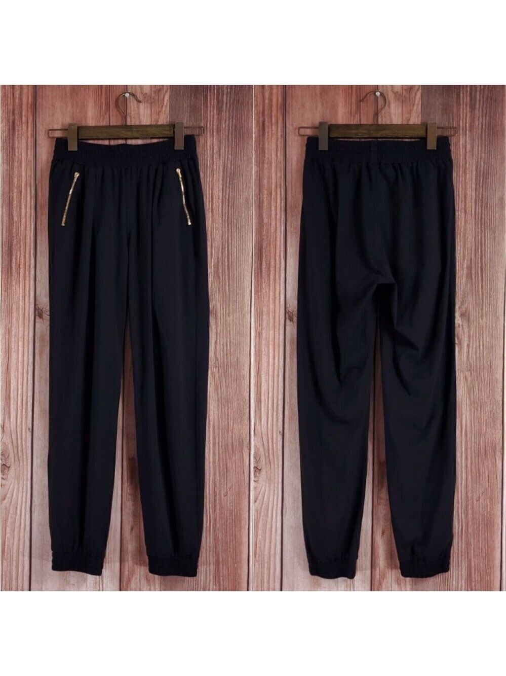 *READ* Aday Hail Yes Joggers Womens Size Small Black Pull On Pants Stretch